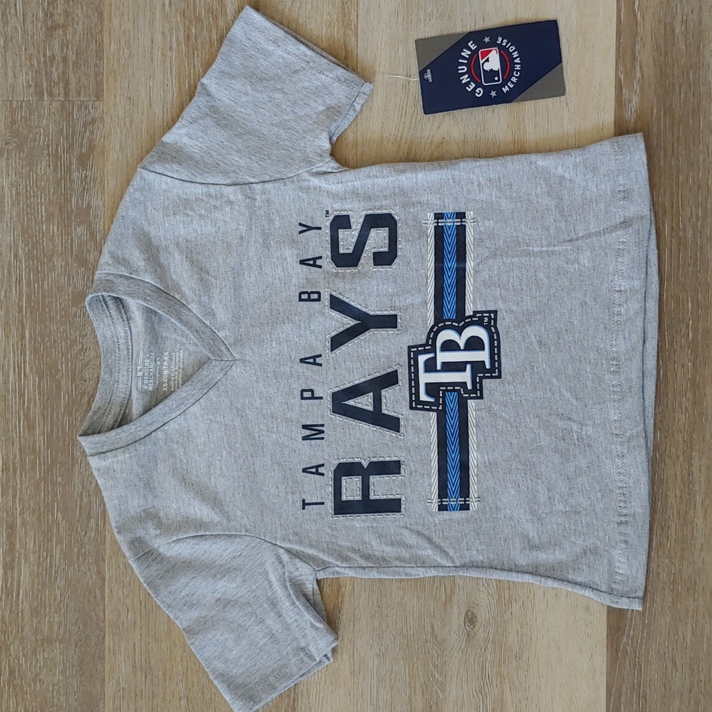NWT MLB Tampa Bay Rays Youth Girls T-Shirt Grey Size XS